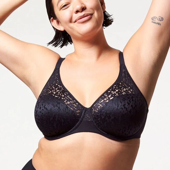 Chantelle Norah Comfort Underwire bra black stretch lace 36H UK 36FF NWT - Picture 2 of 4